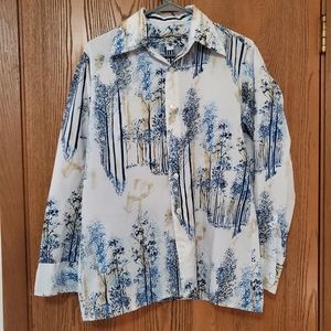 L 70s vintage lightweight polyester button down